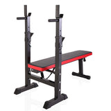 ZNTS Adjustable Folding Multifunctional Workout Station Adjustable Workout Bench with Squat Rack - balck W2181P153079