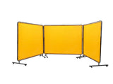 6x6 ft 3-Panel Welding Screen, Flame-Resistant Vinyl Welding Curtain with Frame & 12 Swivel Wheels 15584735