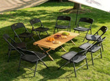2PCS Black Stackable Plastic Folding Chairs Set, Sturdy Portable Dining Chairs for Home, 89862374