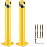 ZNTS Safety Bollard Post, 42 Inch Height Steel Bollards, 4.5 Inch Diameter Parking Bollard, Yellow Powder 09418207