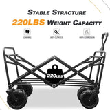 ZNTS Collapsible Heavy Duty Beach Wagon Cart Outdoor Folding Utility Camping Garden Beach Cart with 38702383