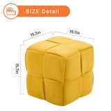 Square Ottoman Foot Stool Corduroy Vanity Chair Bench with Padded Woven Footrest for Entryway Living 46377371
