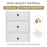 White Tall Bathroom Cabinet, Freestanding Storage Cabinet with 3 Drawers and Adjustable Shelf, MDF WF298152AAK