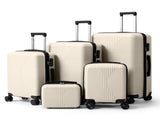 Non-TSA customs lock 5-in-1 PP trolley case, 12in, 16in, 20in, 24in, 28in, PP off-white 04402304