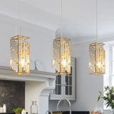 ZNTS Modern Crystal Pendant Light - 3 Pack, Adjustable Hanging Ceiling Lamp with Crystal Prism Design for W1340P208480