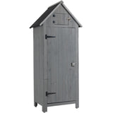 30.3"L X 21.3"W X 70.5"H Outdoor Storage Cabinet Tool Shed Wooden Garden Shed Gray W142267668