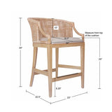 Handcrafted Rattan Counter Stool 25" H B035129478