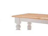 Farmhouse Backless Wood Bench - White/Natural Two-Tone Finish 68900238