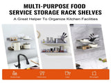 8.6" x 24" Stainless Steel Wall Shelf 2 Pcs, Floating Shelf with Backsplash, 44 lbs Load Capacity, 73819157
