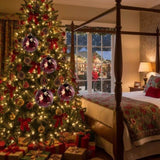 4PCS Set 4.7" Christmas Glass Ball Ornaments 4.7x4.7x4.7in Hanging Tree Decorations Shiny Holiday 79053014