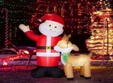 6.3FT Lighted Christmas Inflatable Decoration, Inflatable Santa and Reindeer, Funny Blow Up Yard 12549040