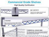 6 Tier 6000lbs Capacity NSF Metal Shelf Wire Shelving Unit, Heavy Duty Adjustable Storage Rack with W465142123