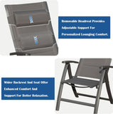 Patio Folding Chairs Set of 2,Padded Textilene Fabric Seat W1859P321619