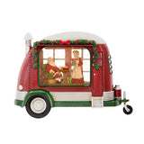 11.3x4.4x8"H Christmas Plastic/Resin Camper With Mr & Mrs Santa Tea Time Led/Water Spinning/2 Way W2078P254693