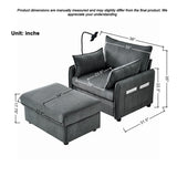 55" Oversized Chaise Lounge Chair Indoor with Ottoman and Storage , Comfy Corduroy Single Sofa, W3373P330165