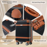 Hardshell Luggage Sets 3 Piece Carry-on Suitcase Double Spinner Wheels with TSA Lock for Men Women, N730P167695