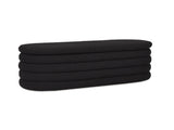 Fuji 49" Upholstered Oval Storage Bench, Ebony Black Boucle B2719P238463