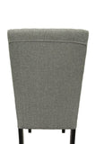 Grey Fabric Modern Set of 2 Dining Chairs Plush Cushion Side Chairs Nailheads Trim Wooden Chair B011119660