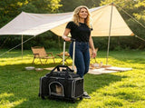 Multi-Way Portable Pet Rolling Carrier Trolley, Aluminum Alloy Frame Collapsible Pet Travel Bag with 92891076