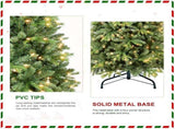 Artificial 6ft Green Christmas Tree with 1032 PE/PVC Mixed Branch Tips, 300L warm white led, memory 31343277