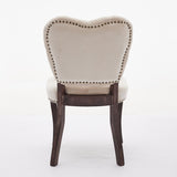 French Vintage Tufted Upholstered Fabric Dining Chair,Set of 2,Beige,SW1869BG W1143P214540