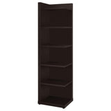 Cappuccino 6-tier Corner Bookcase B062P145474