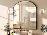 24"x 16" Arched Bathroom Mirror Wall Mirror, Black 21596005