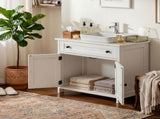 1-Drawer 2-Door Bathroom Vanity Bathroom Cabinet Washbasin Not Included 23.62*11.81*23.62in White 77602826