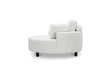 51-inch beige corduroy sofa with two throw pillows and a waist pillow with an extra tray for W1658P143720