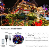 ZNTS Christmas Lights Outdoor, 197 FT 580 LED Christmas Decorations Lights/Waterproof String Fairy Lights 41960629