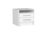 Eter Nightstand , End Table, Side Table Superior Top, Two Drawers -White B20091864