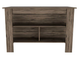 DEPOT E-SHOP Delos Kitchen Island, Four Legs, Three Shelves, Dark Brown B097132965