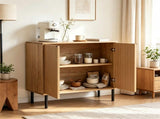 Modern 2Door Buffet Sideboard Cabinet, Elevated Base Console Storage Cabinet with Adjustable Feet & 40324643
