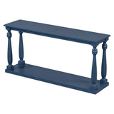 U_STYLE Vintage Wood Grain Console Table with Bottom Shelf and Four Vase Legs, Suitable for N711P256976V