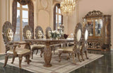 Ivory and Gold Side Chair with Tufted Back B062P215488