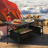 220 lbs Folding Camping Table 30-Second Tool-Free Setup, Aluminum Roll-Top & Steel Frame, 77691866