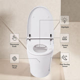 ZNTS Heated Seat Smart Toilet without Bidet, Upmarket Compact Dual Flush Toilet 1/1.28 GPF, Tank less 46706017