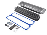 Black Finned Tall Valve Covers 3-11/16" Height with Center Bolt Fit for Chevy SBC 305 350 450 5.0L & 77810256
