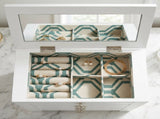 Wood Jewelry Chest Modern White Tabletop Storage with 4 Drawers for Women 95518715