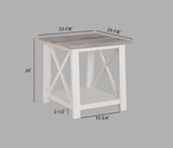 White Brown 3-Piece Set Table Top Cocktail Rectangular Coffee Table and Two Matching Square End B011P244337