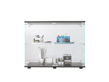 Two-door Glass Display Cabinet 2 Shelves with Door, Floor Standing Curio Bookshelf for Living Room W1806104442