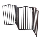 Pet Gate - Dog Gate for Doorways, Stairs or House - Freestanding, Folding, brown, Arc Wooden W49530789