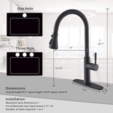 FLG Touch-On Kitchen with Pull Down Sprayer Single Handle Brass Touch Activated Kitchen Sink W1932126990