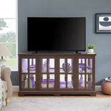 LED Curio Display Cabinet Antique Display Cabinet with Glass Doors Adjustable Shelves for W2275P231691