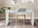 white desktop white pipe frame P2 particleboard with triamine steel feet 110cm computer desk 76997626