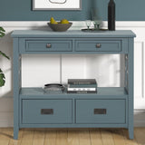 36'' Farmhouse Pine Wood Console Table Entry Sofa Table with 4 Drawers & 1 Storage Shelf for W120246660