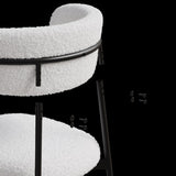 ZNTS dining chairs set of 2 white , medieval modern dining chairs, teddy velvet chairs with metal legs, W1727P229055