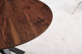 42.1"BLACK AND WOOD COLOR Table Mid-century Dining Table for 4-6 people With Round Mdf Table Top, W234P165709