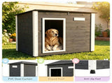 42.5" x 27" x 33.5" Outdoor Dog House with Sloped Asphalt Roof, Elevated Floor & Openable Roof 92220761