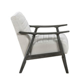 Casual Transitional Accent Chair 1pc Pearl-hued Fabric Upholstery Dark Gray Frame Solid Wood Living B011P182647